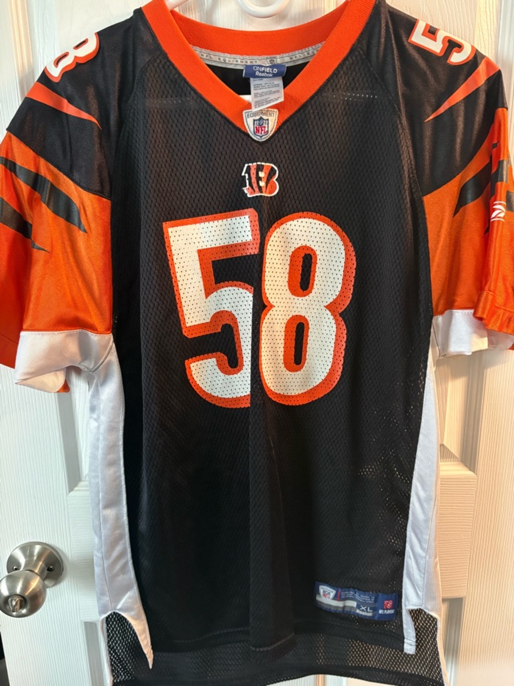 Reebok Cincinnati Bengals Black Football Jersey. Youth XL